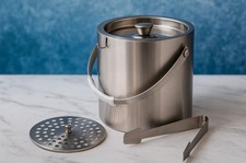 High-Grade Stainless Steel Ice Bucket with Lid & Tongs – 2.8L Double Walled