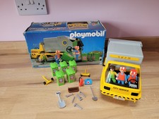 Vintage Playmobil Dustbin Lorry 3780 With Figures, Accessories & Box Fab Conditi