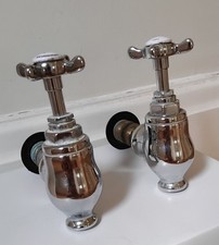 Bristan 1901 N GLO Globe Bath Taps Hot Cold Chrome Wall Mount