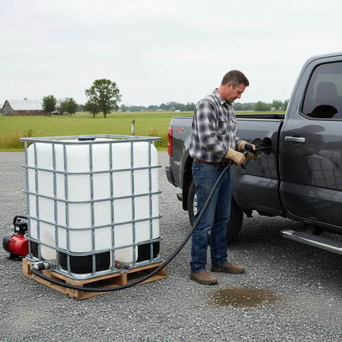 Ibc tank gravity - gravity, fed