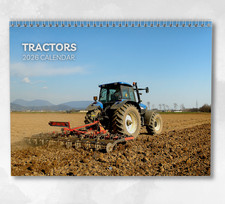 Tractors Calendar 2026: Monthly Wall Calendar with Notes, opens to A3 Size
