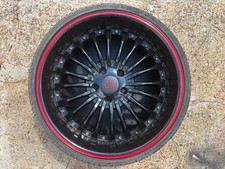 Custom 20 Inch  Multi Spoke Black & Red Alloys