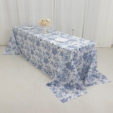 90" x 156" Blue French Toile