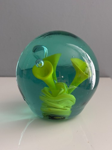 Vintage teal yellow glass - glass, dump