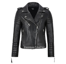 Ladies Real Leather Biker