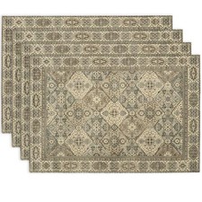 Boho Floral Grey Placemats Set