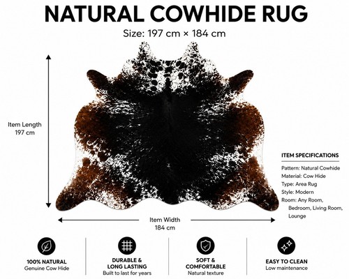 Genuine natural cowhide - natural, rug