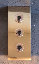 Vintage Brass 3 Gang Flush Crabtree Industrial Light Switch Salvaged Reclaimed