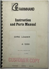 Farmhand; Instructions & Parts List For 4-1200 Gyro Loader