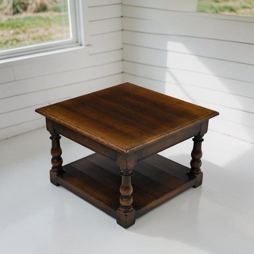 Square oak coffee table - square,