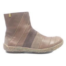 EL NATURALISTA Womens Patchwork Ankle Boots Leather UK 5 Brown Mixed Tones