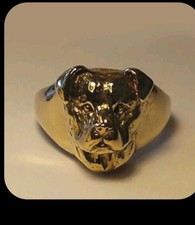 Romany gold jewellery london bronze Staffordshire Bull Terrier ring rrp £58