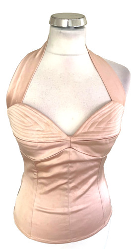 Diva pink satin halterneck - satin,