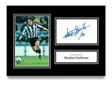 Benito Carbone Signed A4 Photo Autograph Sheffield Wednesday Display + COA