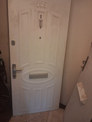 Upvc white front door - front,