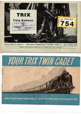 Vintage Trix catalogue and instruction manual for Trix Twin Cadet  754