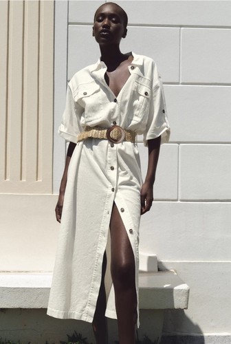 Zara new belted midi - midi, shirt