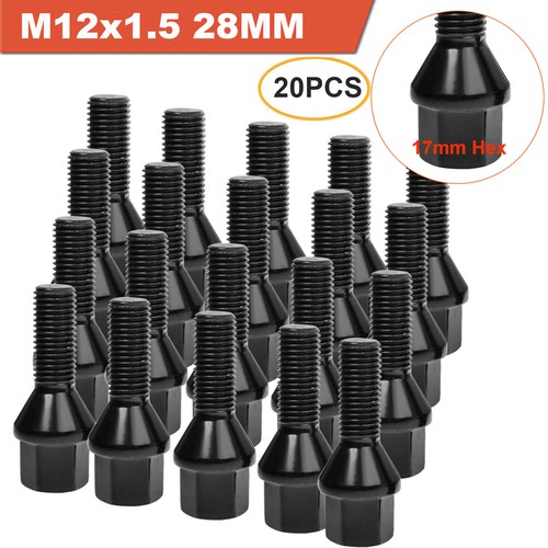 20x black wheel lug - 20x,