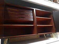 Vintage retro mid century rosewood TV cabinet 70s Danish sideboard gold legs MCM