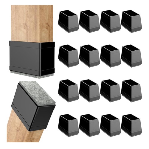 Black silicone chair leg - black,
