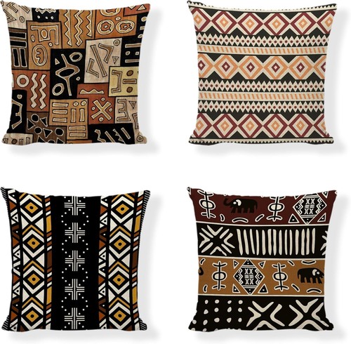 African decor cushion covers - -,