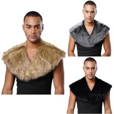 Men Faux Fur Shawl Cape