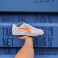 *RARE* UK 8 - Diadora Raptor Low White Orange Vintage Mens Trainers C5879