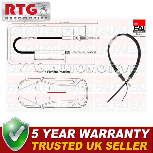 Rear hand brake - rear, cable