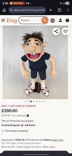 Tom american boy puppet - tom,