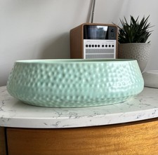 Pale Green Henry Tooth & Co Bretby Art Pottery Dimpled Jardiniere Planter 1930s