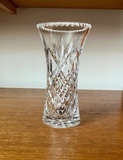 Thomas Webb Lead Crystal Vase Hand Cut Design 7” Tall