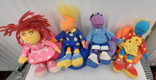 Vintage BBC Tweenies Soft Toys plus Beanbags. 1999. Hasbro.Jake ,Fizz,Milo,Bella