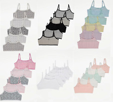 5 Girls Crop Top First Bra 95%Cotton Adjustable Straps Black White