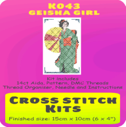 K043 geisha girl cross - k043,