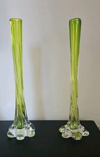 VIntage vases Art Glass Lime