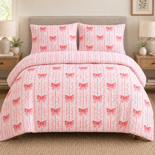 Pink bow duvet cover - bow,