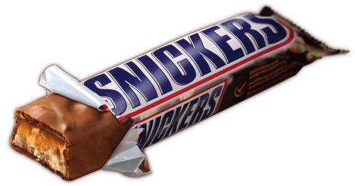 Snickers chocolate bar with - snickers,