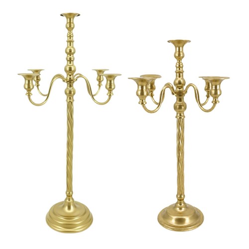 Gold floor candle holder - gold,