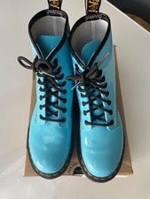 Dr Martens Patent Lamper Leather 1460 Turquoise Size 6 VGC Hardly Worn