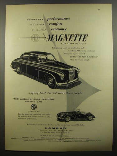 1954 magnette and series tf - magnette,