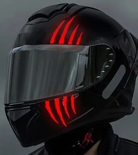 Red Reflective Monster Claw Helmet Stickers 9cm Scratch Decal Motorcycle Moped