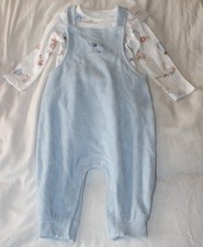 Next baby boys velour dungaree set - age 3-6 months - NWT