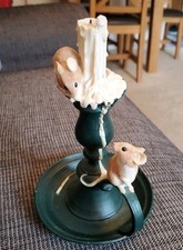 Sherratt & Simpson 55197 Mice Pair on Candlestick Figurine Large 8" H Ornament