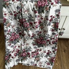 Pair Lined Curtains Roses Snow