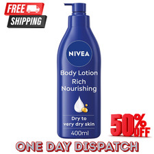 NIVEA Rich Nourishing Body Lotion 400ml, 72 Intensive Moisture For Dry Skin UK