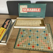 Scrabble  Game Spears 1955? Complete 100 Tiles boxed turntable,wooden racks