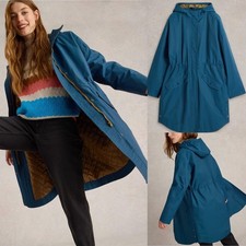Brand New White Stuff Dark Teal Winnie Waterproof Hooded Coat RRP £150 Size 4-24
