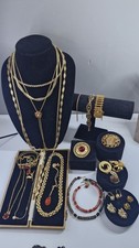 Vintage Jewellery Gold tone plated inc Napier Necklace,  Brooches 80's Job Lot