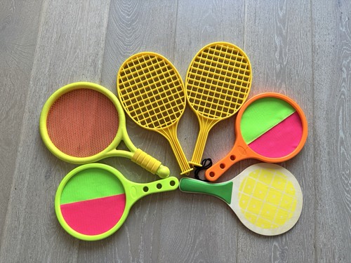 Kids play racket outdoor - kids,