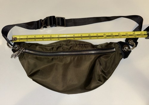 Zara olive green nylon - nylon, fanny